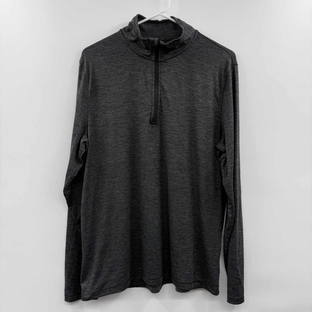 Abercrombie & Fitch Soft A&F Air Knit Quarter-Zip - Men's M, charcoal heather